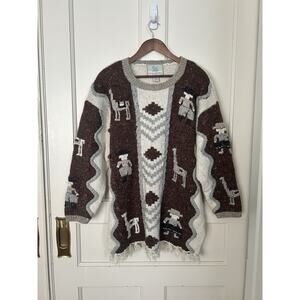 Vintage Y2K Alpine AK Collection Peruvian Wool Blend Sweater Womens Size 14/16